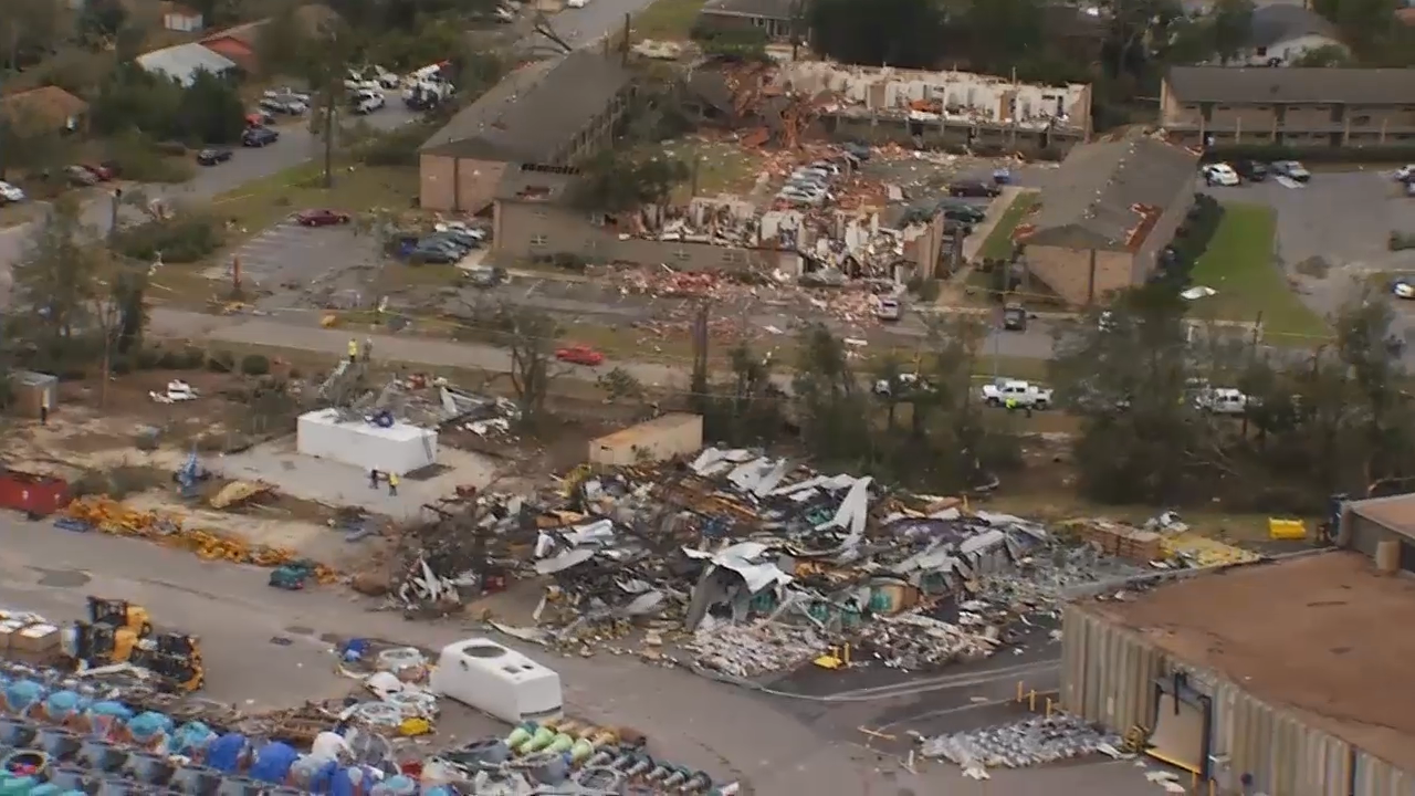 Aerial video shows extensive tornado damage in Pensacola (photos